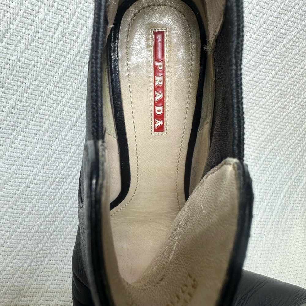 Prada Black Leather Ankle Boots - Picture 7 of 15